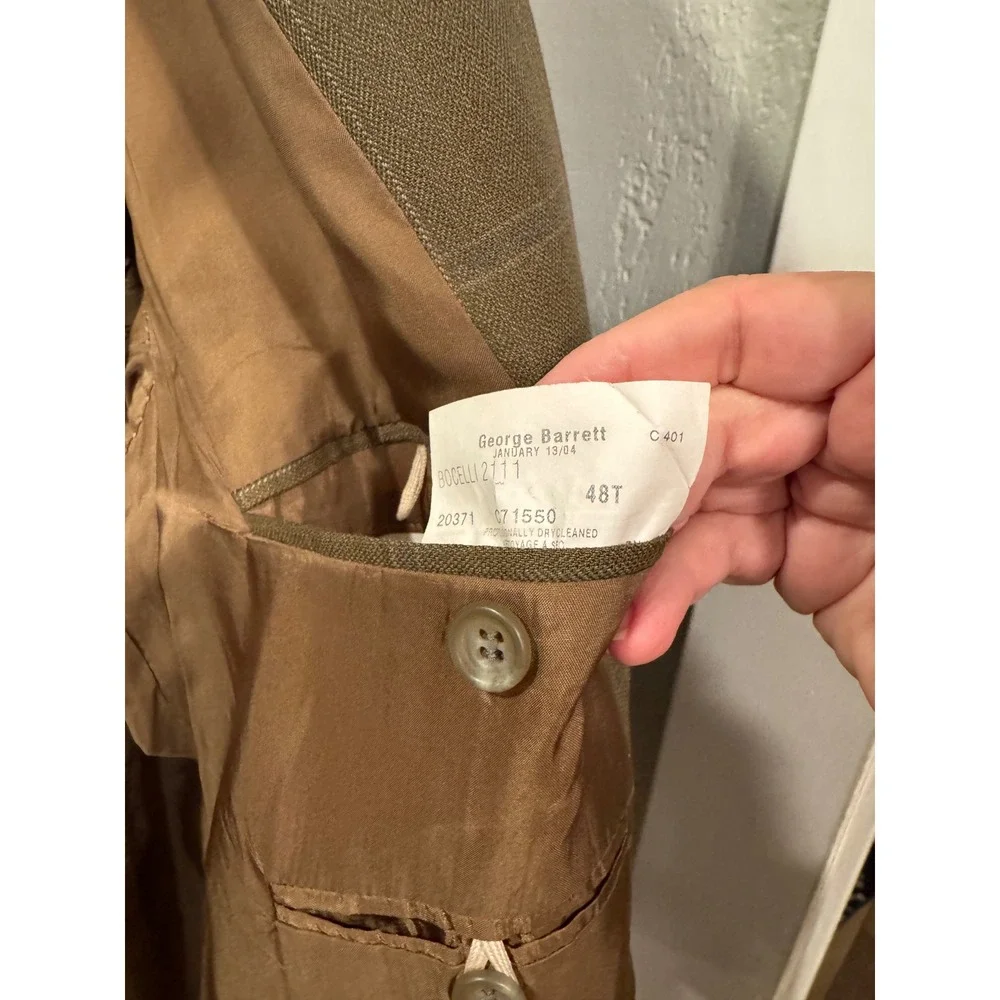 Taylor Richard's & Conger Mens Olive Herringbone Two Button Blazer ultra torto